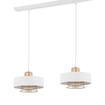 Lampa wisząca POKER 2 SIGMA 3206 BIAŁA ZŁOTA LOFT