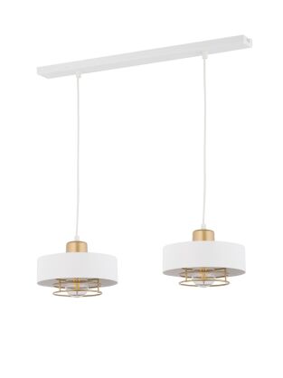Lampa wisząca POKER 2 SIGMA 3206 BIAŁA ZŁOTA LOFT