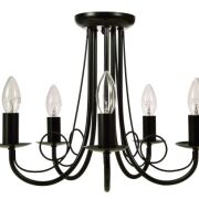 Lampa sufitowa plafon Perła 5 czarna LP-020/5P black  Light Prestige 