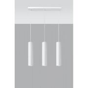 Lampa wisząca LAGOS 3 SL.0325 wiszaca w kolorze białym trzy tuby umieszczone na podsufitce w kształcie listwy idealna do jadalni