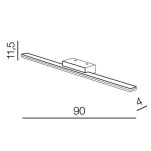 Kinkiet Łazienkowy EPSILON 90 4000K  AZ33450 Nad lustro czarny IP44 - 2