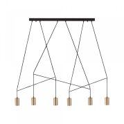Lampa wisząca Imbra VI 6xGU10 czarno/mosiężna 7955