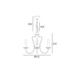 LAMPA WISZĄCA RIGA PIĘKNA STYLOWA Z 3 ŹRÓDŁAMI ŚWIATŁA O WYGLĄDZIE ŚWIECZEK COSMO LIGHT P03755CH - 3