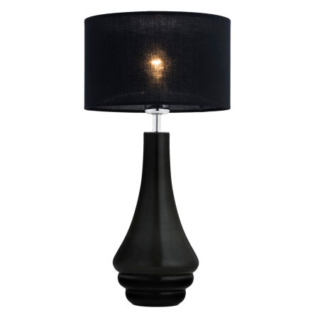 Lampa stołowa AMAZONKA 3035 Argon Dymione szkło + czarna tkanina 
