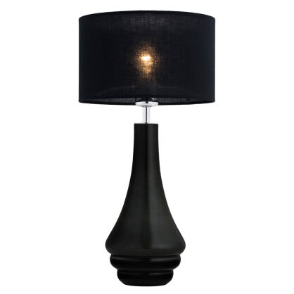 Lampa stołowa AMAZONKA 3035 Argon Dymione szkło + czarna tkanina 