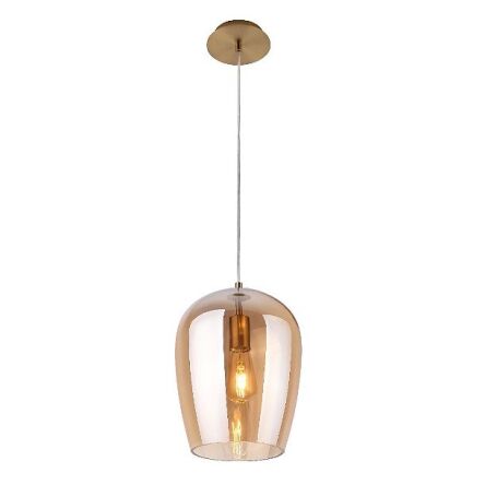 Lampa wisząca P0300 MAXLIGHT ZIMBA AMBER z metalu i szklanego klosza o bursztynowym zabarwieniu 