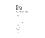 Lampa wisząca Drop P0233 Maxlight  NOWOCZESNA czarna - 2
