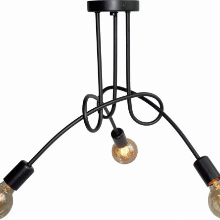 Lampa wisząca Spin 3 wisząca w kolorze czarnym z metalu Light Prestige długa E27