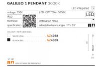 Lampa wisząca GALILEO 1 AZ4069 AZZARDO średnica 5.5 cm LED 15W czarna - 3