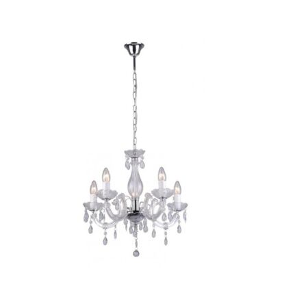Żyrandol LAMPA wisząca MAGNOLIA RLD94016-5A Zumaline świecznikowa OPRAWA zwis na łańcuchu z kryształkami ze szkła akrylowego chrom przezroczysty nowoczesna tanio 