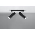  LAMPA SUFITOWA LISTWA SUFITOWA  DIREZIONE 2 CZARNY SOLLUX  Lampa Ścienna NOWOCZESNY stal  SL.0500 metalowa lampa  SOLLUX LIGHTING tuby - 3