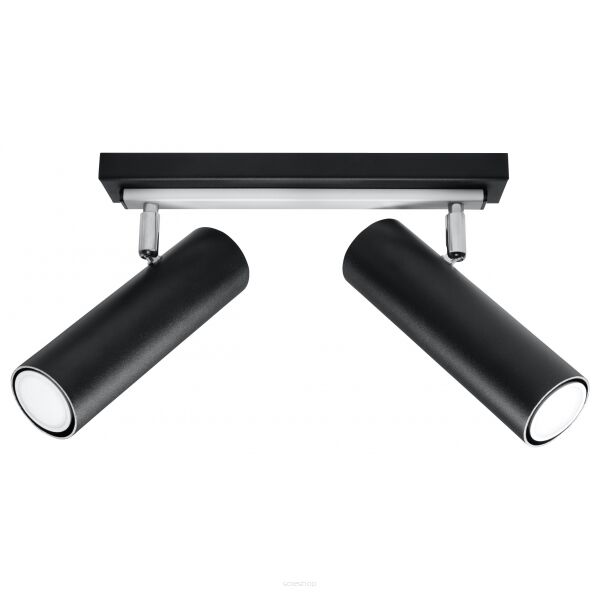  LAMPA SUFITOWA LISTWA SUFITOWA  DIREZIONE 2 CZARNY SOLLUX  Lampa Ścienna NOWOCZESNY stal  SL.0500 metalowa lampa  SOLLUX LIGHTING tuby