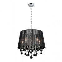 Lampa wisząca Cornelia MDM-2572/5 BK Italux CZARNY Subtelny abażur kryształki