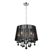Lampa wisząca Cornelia MDM-2572/5 BK Italux CZARNY Subtelny abażur kryształki