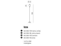 Lampa podłogowa Izza biała AZzardo MJ1288-1W  AZ1077 klosz w kształcie kielicha nowoczesny - 2