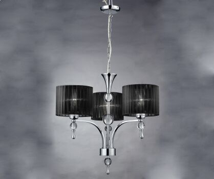 Lampa wisząca Impress 3 Azzardo 1976-3P BK  z metalu o wykończeniu chromowanym i szklanym abażury w kolorze czarnym