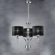 Lampa wisząca Impress 3 Azzardo 1976-3P BK  z metalu o wykończeniu chromowanym i szklanym abażury w kolorze czarnym