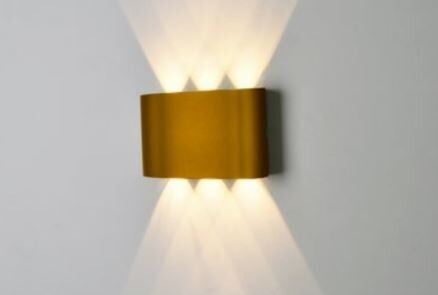 Kinkiet GINNA 3 IP 54 złoty kolorlampa ścienna AZ3485 Azzardo LED 6W 6 źródeł światła idealna do salonu