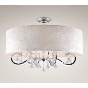 Plafon Amsterdam C0059 Maxlight  abażur ecru nowoczesna elegancka 78 cm średnicy kryształki