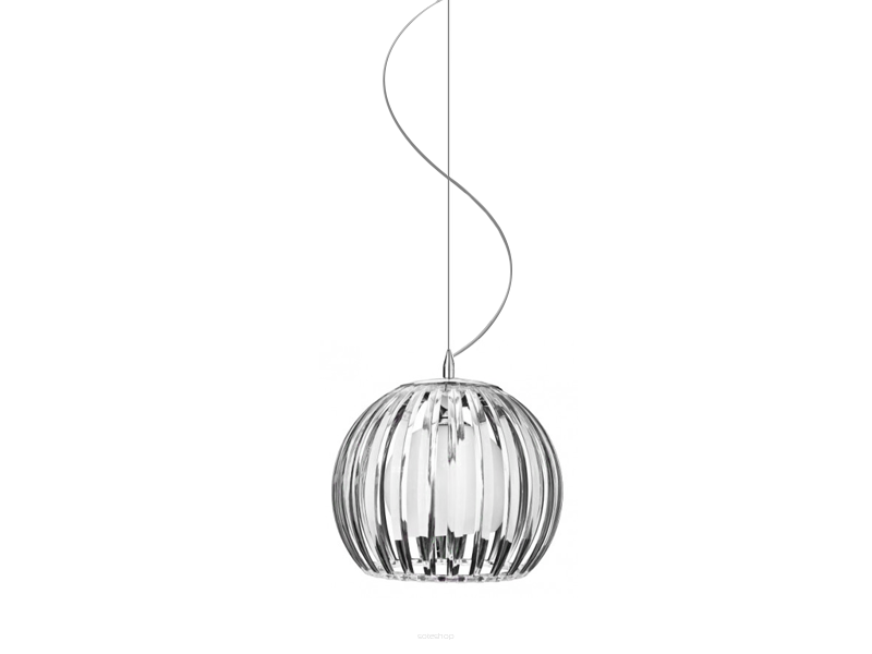 Lampa wisząca ARCADA M CLEAR AZzardo AZ0481 okrągły prązkowany klosz transparentny