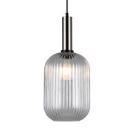 Lampa wisząca ANTIOLA PND-5588-1L-SC+CL Italux  TRANSPARENTNY SZKLANY KLOSZ ŚREDNICA 20 CM WYKOŃCZENIE LAMPY- NIKIEL SATYNOWY