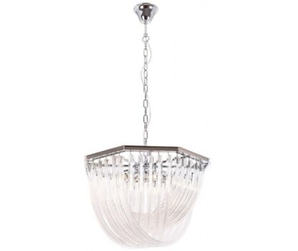 Lampa wisząca Plaza P0286 MAXlight  dekoracyjna elegancka wykonana z metalu o chromowanym zabarwieniu oraz szkła  