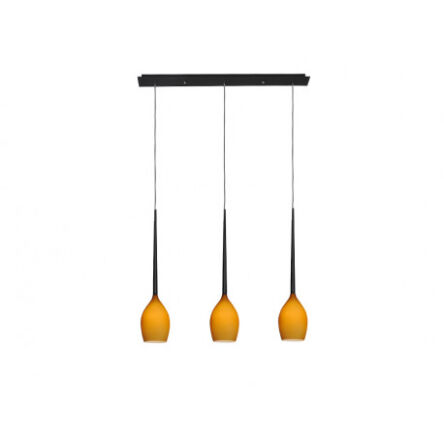 Lampa wisząca IZZA 3 MAT AMBER AZzardo AZ2322 klosze ze szkła o wykończeniu bursztynowym nowoczesna elegancka