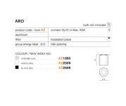Lampa sufitowa techniczna Plafon Aro AZ2558 AZzardo okrągła czarna oprawa w nowoczesnym stylu IP54 - 2
