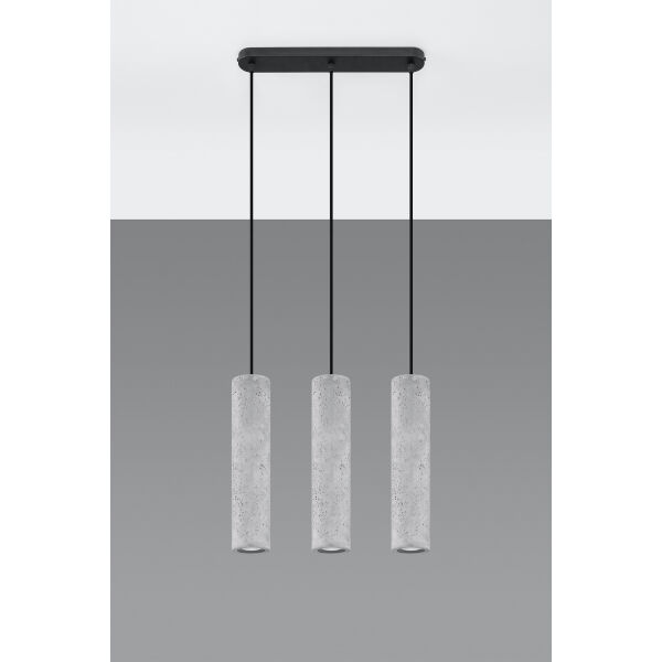 LAMPA  WISZĄCA LUVO 3 BETONOWA LOFTOWA TUBY minimalistyczna SL.0655 SOLLUX