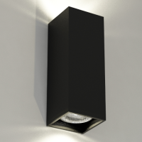 Kinkiet lampa ścienna OZU 4402 cz z metalu w kolorze czarnym  nowoczesny prostokąt