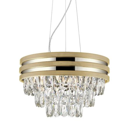 Lampa wisząca NAICA P0525-04A-F4V6 Zuma Line kryształki złota ze srebrnymi paskami