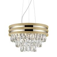 Lampa wisząca NAICA P0525-04A-F4V6 Zuma Line kryształki złota ze srebrnymi paskami