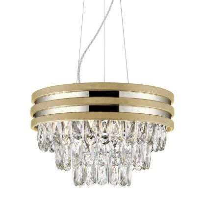 Lampa wisząca NAICA P0525-04A-F4V6 Zuma Line kryształki złota ze srebrnymi paskami