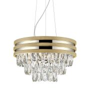 Lampa wisząca NAICA P0525-04A-F4V6 Zuma Line kryształki złota ze srebrnymi paskami