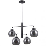 Lampa wisząca POGGI PND-28028-4D Italux  4 szklane dymione kule umocowane na w metalowych listwach NOWOCZESNA