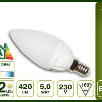 ŻARÓWKA E14 5W 12LED SMD2835 420lM CIEPŁA