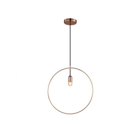 Lampa wisząca KRUG COPPER AZzardo AZ2113 z drutu w kształcie koła industrialne o wykończeniu miedzianym