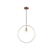 Lampa wisząca KRUG COPPER AZzardo AZ2113 z drutu w kształcie koła industrialne o wykończeniu miedzianym