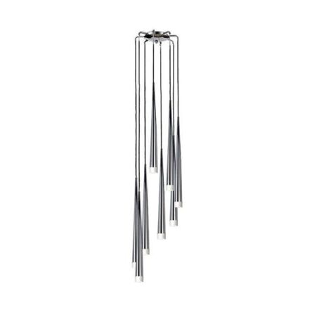 Lampa wisząca Stylo 8 AZzardo  AZ0257 chrom klosze w kształcie stożków na końcach szklane