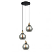 Lampa wisząca CARDENA MDM-4330/3 GD+SG Italux RETRO czarno/ złota dymione klosze