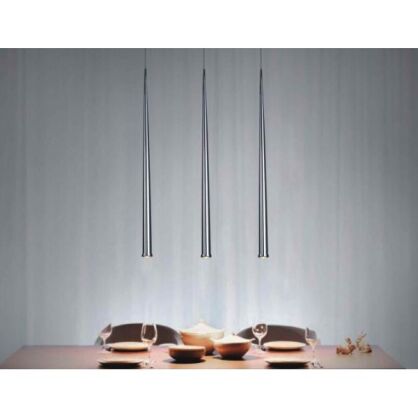 Lampa wisząca Asta III Orlicki Design stożkowe klosze wykonana ze stali w kolorze chromu LED