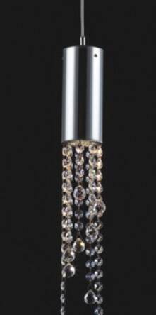 Lampa wisząca Larix MD93708-1A Italux elegancki klosz z metalu spod niego wyłaniają się kryształki 