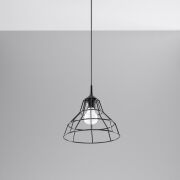 Loftowa Nowoczesna Lampa wisząca ANATA Czarna SL. 0146 klosz z metalu druciasty