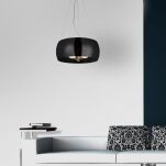 Lampa wisząca Cosmo 2 czarna AZzardo 2901-3PB AZ1060 BK wykonana jest z metalu oraz szkła o wykończeniu czarnym - 3
