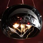 Lampa wisząca Cosmo 2 czarna AZzardo 2901-3PB AZ1060 BK wykonana jest z metalu oraz szkła o wykończeniu czarnym - 2