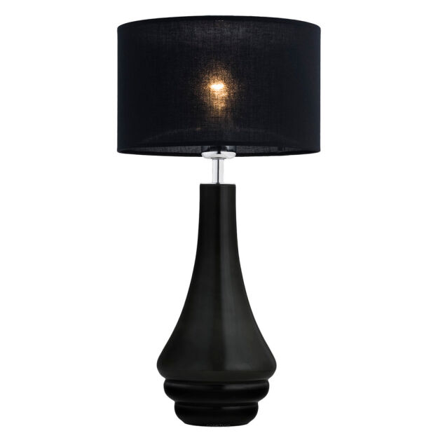 Lampa stołowa AMAZONKA 3033 Argon Czarne szkło + tkanina 