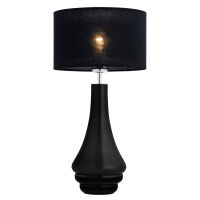 Lampa stołowa AMAZONKA 3033 Argon Czarne szkło + tkanina 