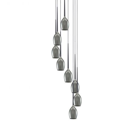 Lampa wisząca Izza 8 AZ2940 szklane klosze smoky