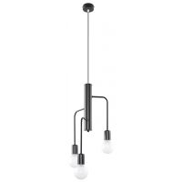Lampa wisząca DUOMO 3M SL.0302 Sollux efektowna 3 źróda światła wykonana ze stali malowanej proszkowo w kolorze czarnym 