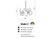 Lampa wisząca Snake 2 czarna AZzardo MP 6230-15 BK  AZ1048  kształtem przypomina węże ma kolor czarny - 3